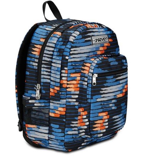 Seven – Boy Blue Deep 2 Zip School Bag Fit A4