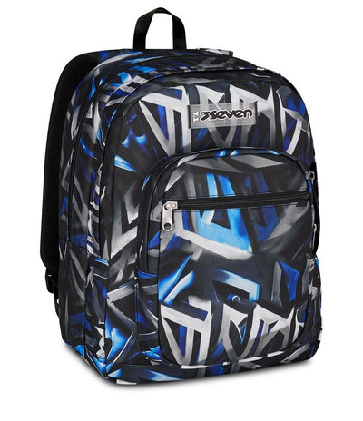 Zaino Scuola Seven Freethink Boy Reflex Blue - 2 large compartments fit A4