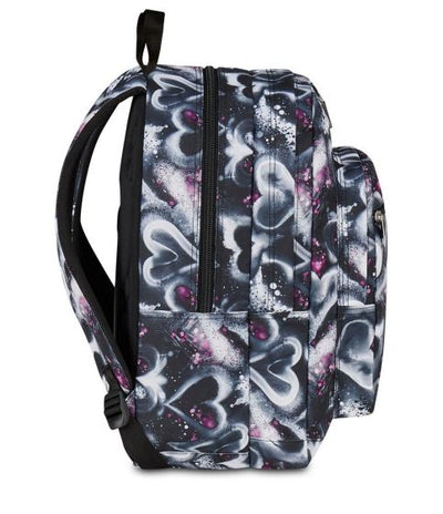 Seven Freethink Girl Jet Black School Backpack - 2 large compartments fit A4