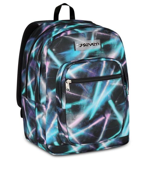Seven Freethink Girl Royal Violet School Backpack - 2 large compartments fit A4