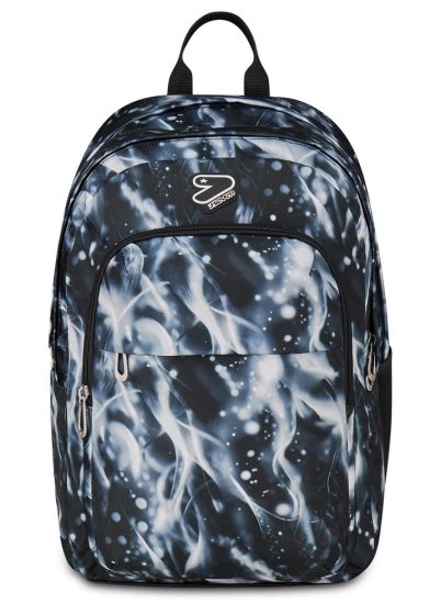 Seven The Double Pro XXL Detach Jet Black Backpack with Wireless Earphones - Bag only- 2 large compartments fit A4 - 2 in 1 bag