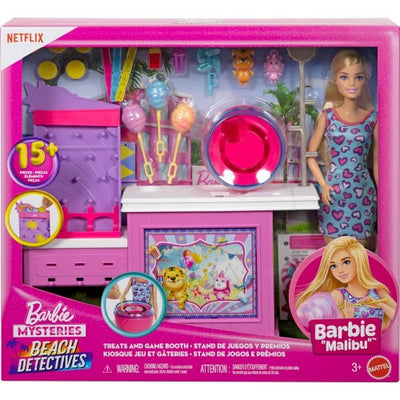 Barbie Mysteries - Beach Detectives Malibu Doll & Cotton Candy Game Playset