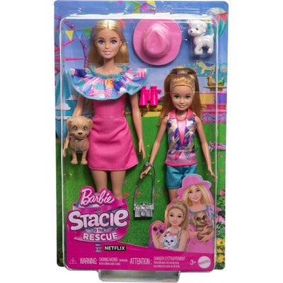 Barbie & Stacie Doll Set with 2 Pet Dogs
