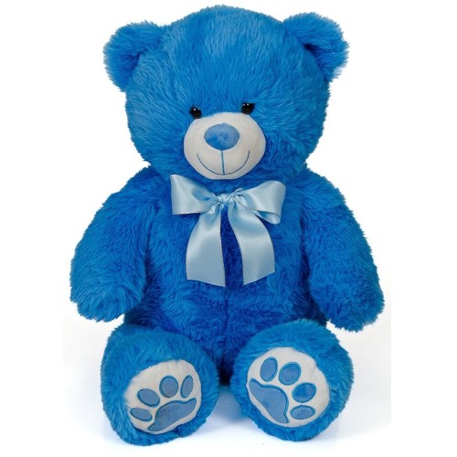 Blue Teddy Bear With Bow 60cm