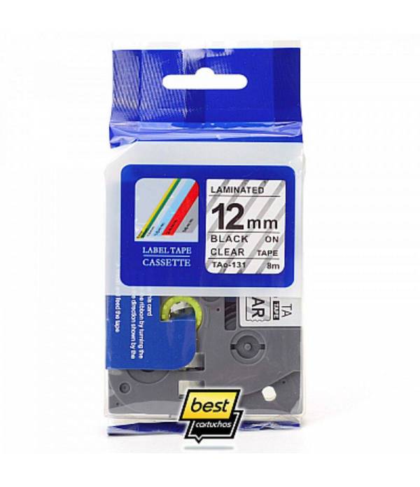 Label Tape 12Mm Black On Clear Tz2-131