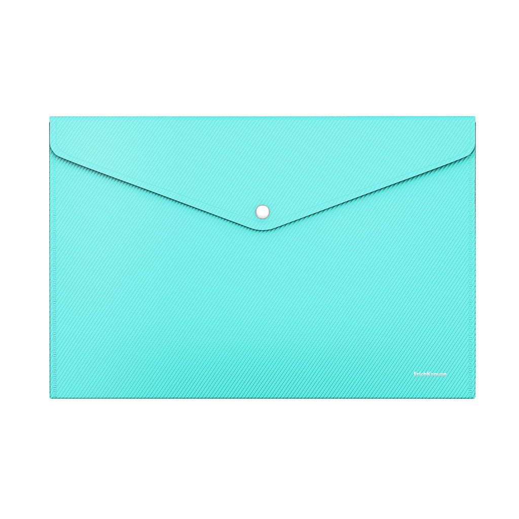 Button A4 Plastic Folder Aqua Marine