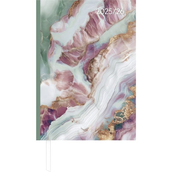 Diary one week on 2 pages Marble A5 Semester Planner 2025/2026