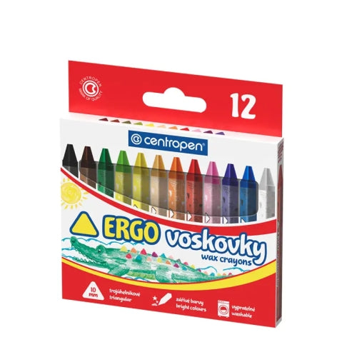 Triangular Wax Crayons x12 Colours