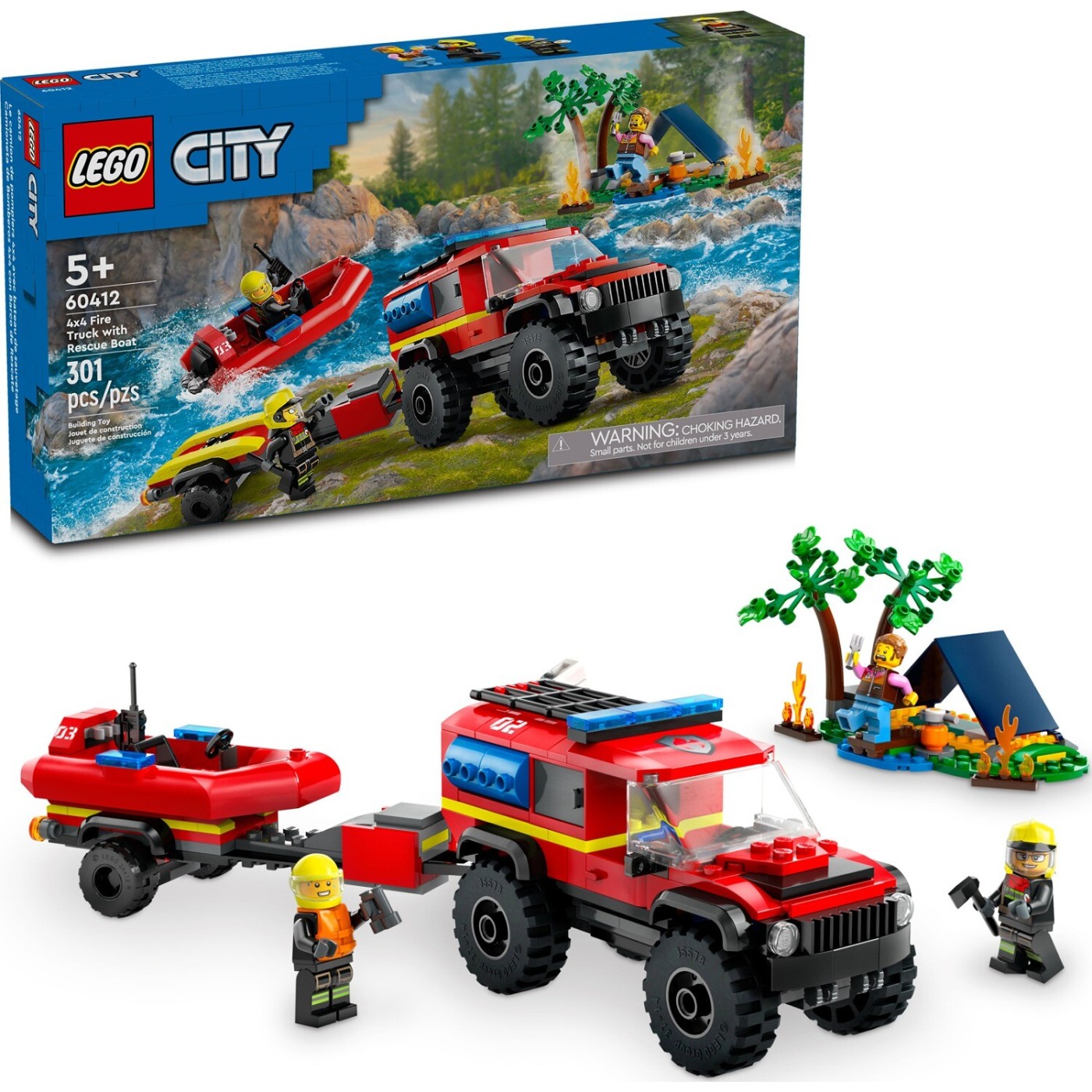 Lego City 4X4 Fire Truck With Rescue Boat 60412