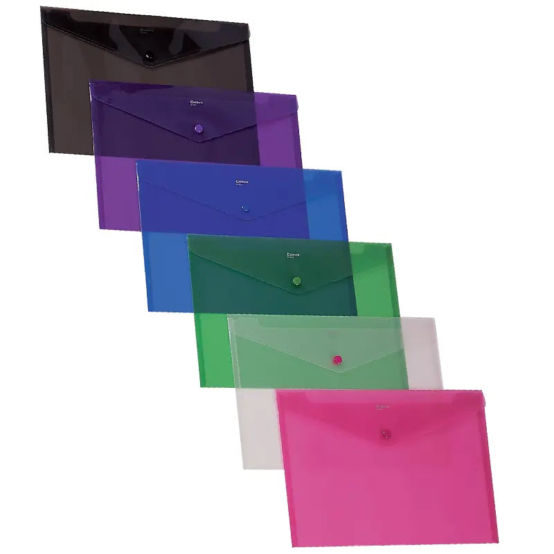 Button Envelope A4 Transparent Plastic