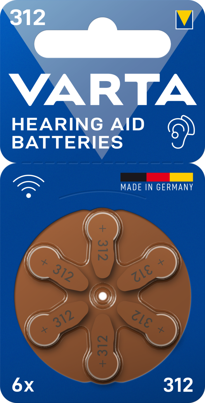 Varta Type 312 Hearing Aid Batteries -1 Pack x 8 batteries