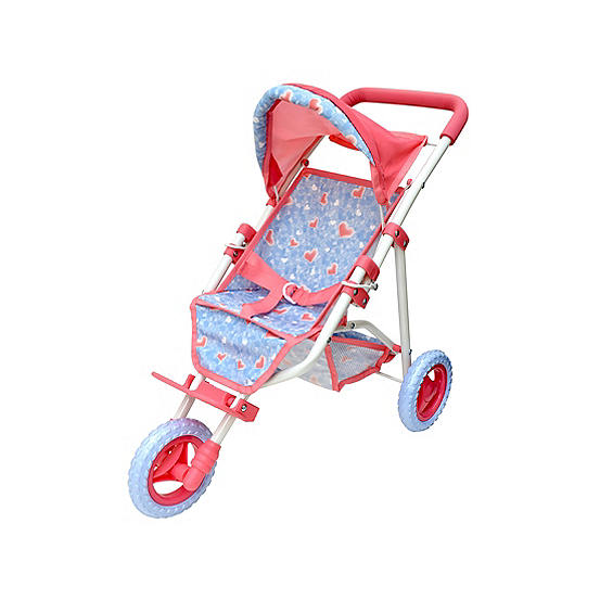 Dolls world foldable 3 wheel stroller - H 53cm