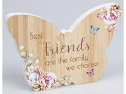 Wooden Butterfly Plaque - Friends