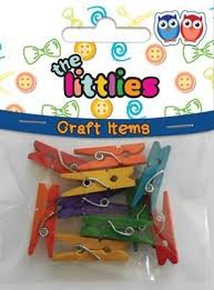 Wooden Cloth Pegs Colored 25Mm