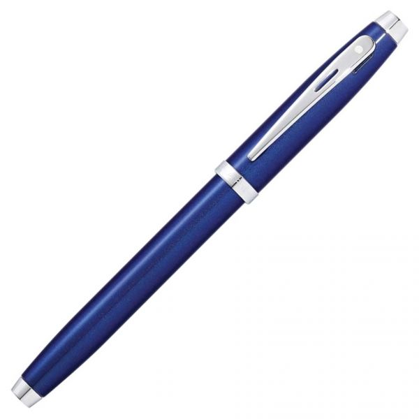 Sheaffer Glossy Blue Chrome Trim Rollerball Pen