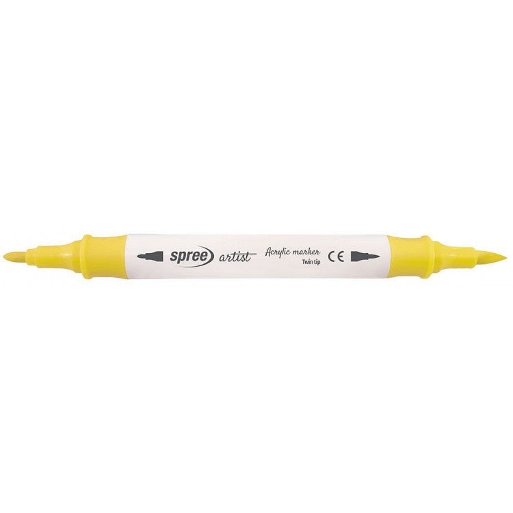 Twin Tip Acrylic Markers - 12 Colours