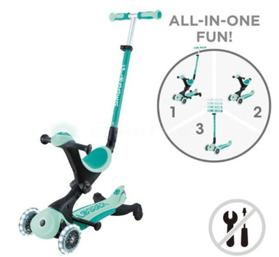 Globber GO UP DELUXE LIGHTS 5-in-1 Scooter - Mint Green