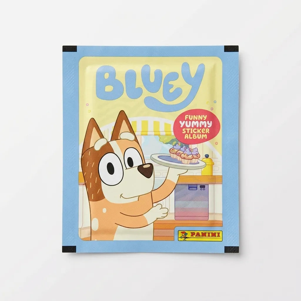 Panini Bluey Funny Yummy Sticker Collection Display - 1 packet x 5 Stickers