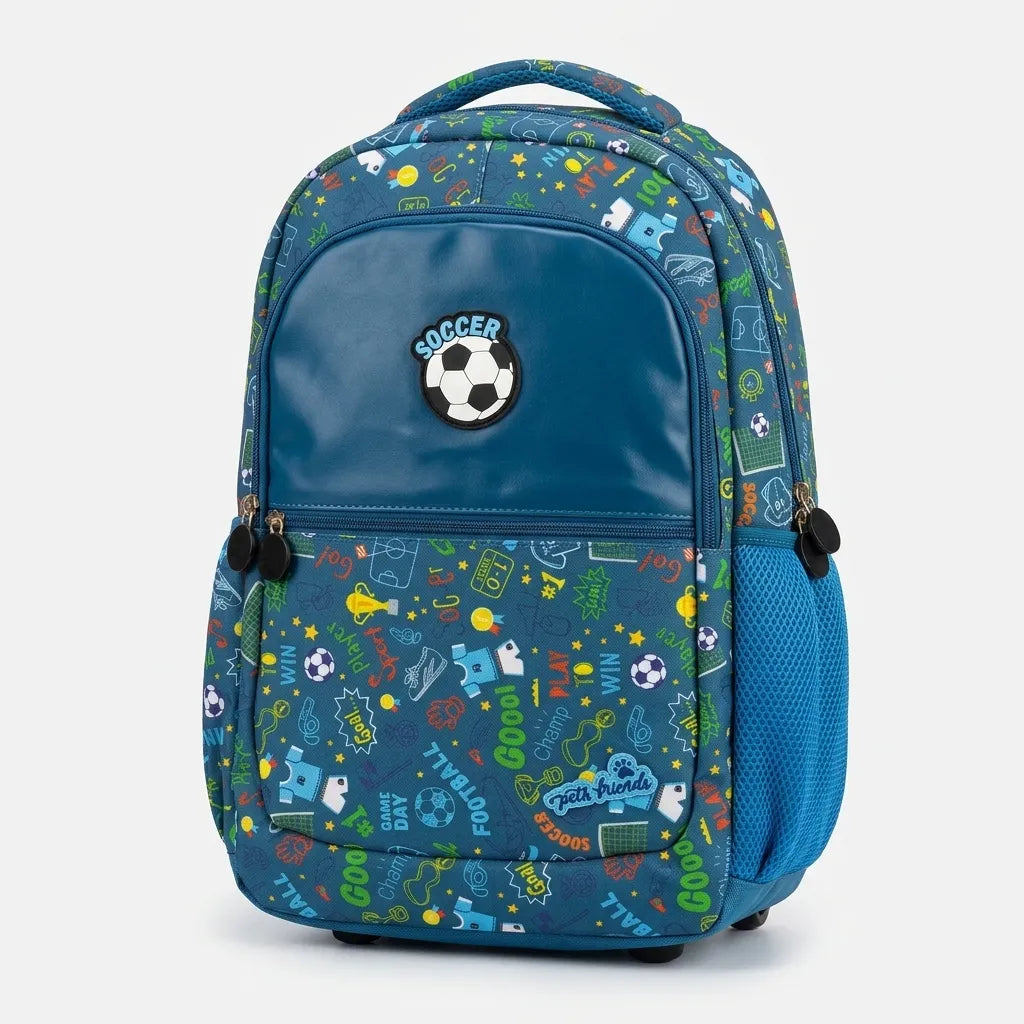 Soccer Themed Backpack 1 zip fit A4