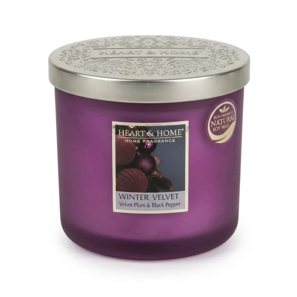 Heart & Home Winter Velvet Velvet Plum & Black Pepper Candle