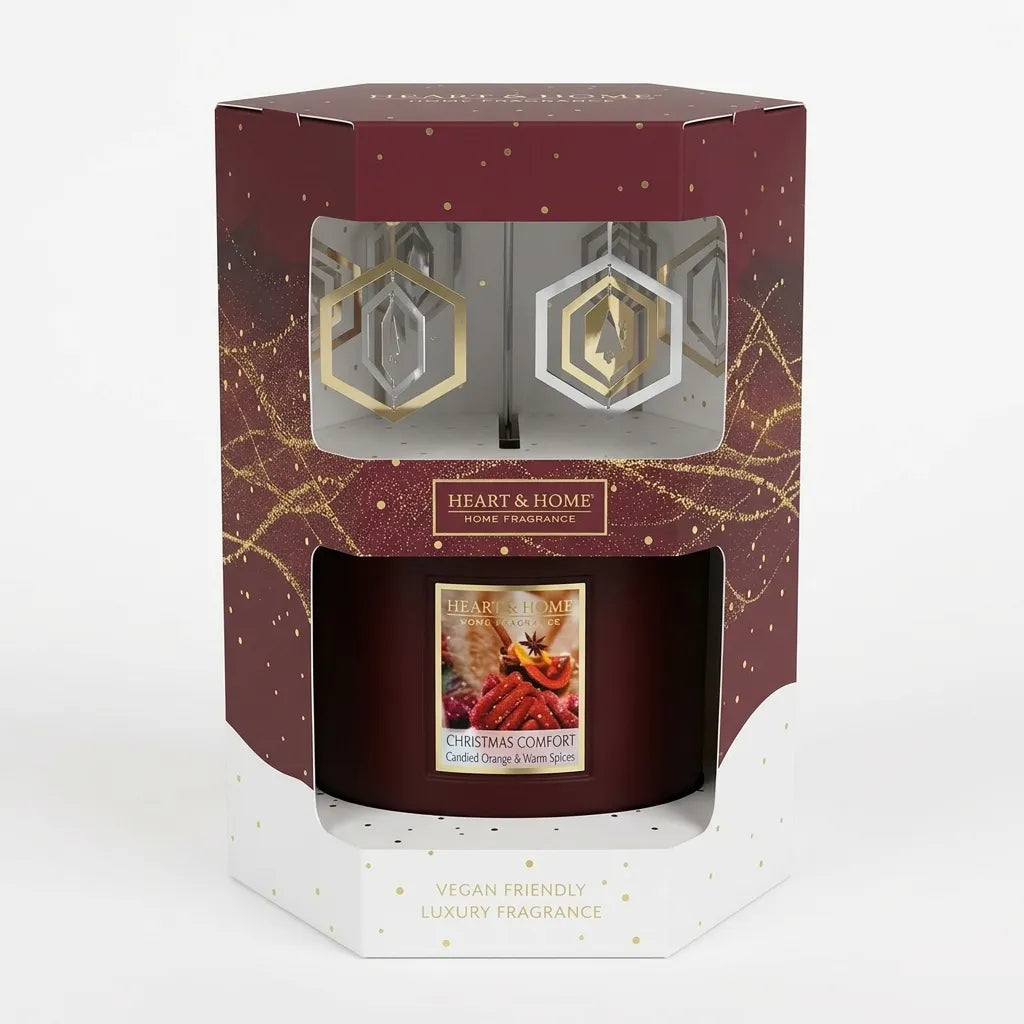 HEART & HOME Christmas Comfort Candied Orange & Warm Spices Candle Gift Set