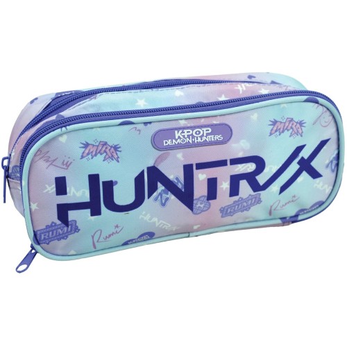 Gim K-Pop Demon Hunters Purple Oval Pencil Case 2 zip pencil case