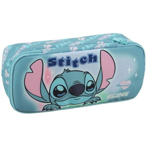 Disney Stitch Brush It Out Oval 2 zipp Pencil Case