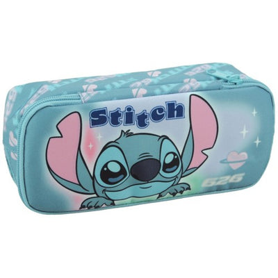 Disney Stitch Brush It Out Oval 2 zipp Pencil Case