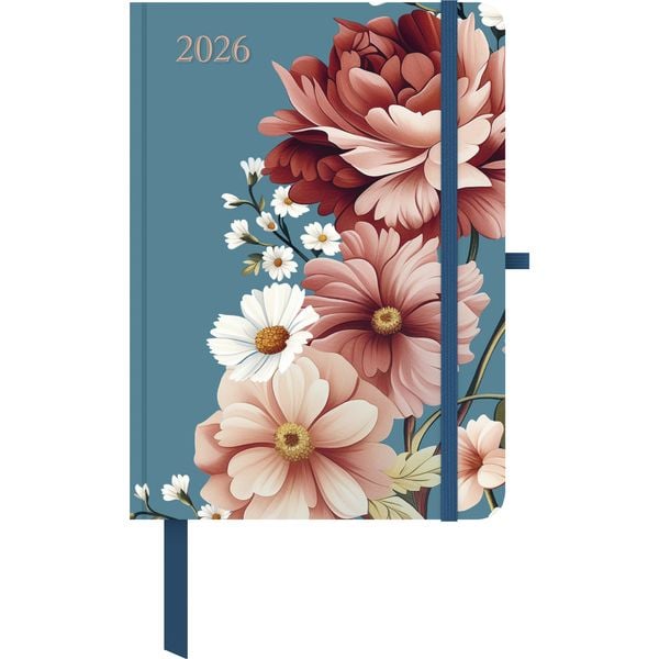 GreenLine Diary Floral 2026 one wee16x22 cm on 2 pages