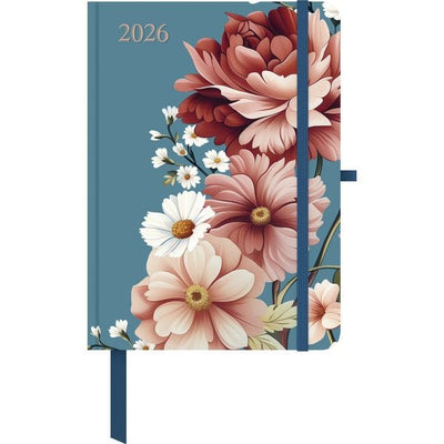 GreenLine Diary Floral 2026 one wee16x22 cm on 2 pages