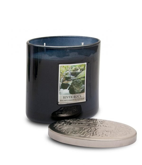 Heart & Home River Rock 2 Wick Scented Ellipse Candle