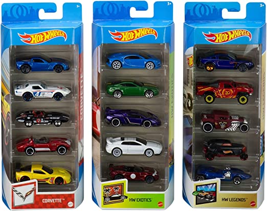 Hot Wheels 1 pack x5 cars Diecast Cars