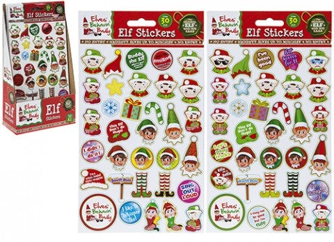 Christmas Elf 30 Piece Vinyl Puffy Stickers