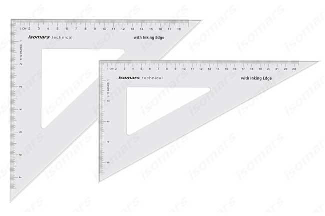 Technical Set Squares 45°/60° - 12 inch x 14 inch  - 30 x 35 cm