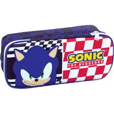 Sonic The Hedgehog Oval Pencil Case with 2 Zippers