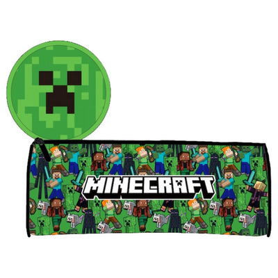 Minecraft Face 23X10X6Cm round pencil case