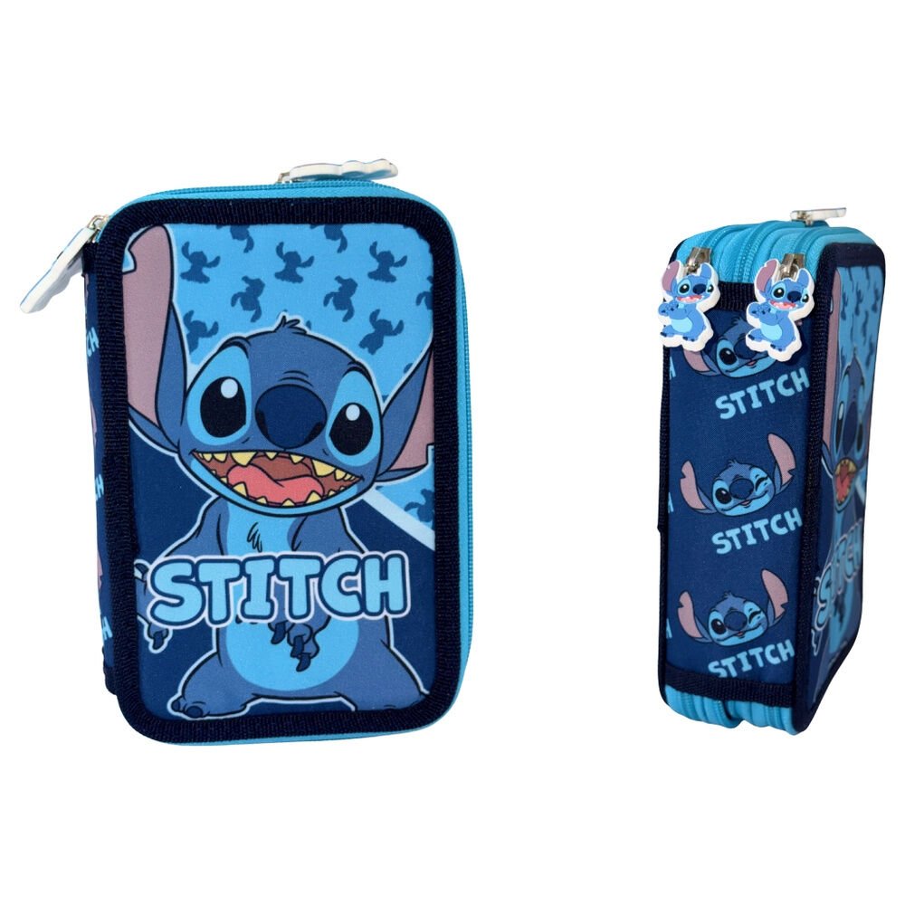 Stitch Pencil Case 3 zip Filled