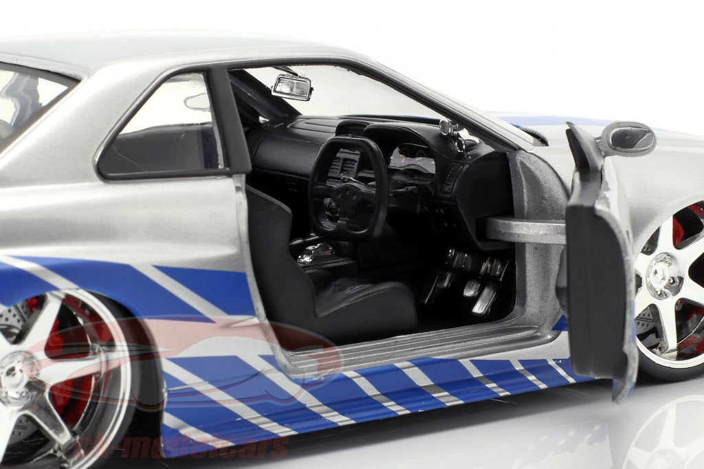 JadaToys Fast & Furious Brian's Nissan Skyline GT-R (R34) 1:24 Die-Cast Model