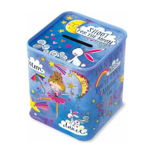 Shoot for the Moon Tin Money Box