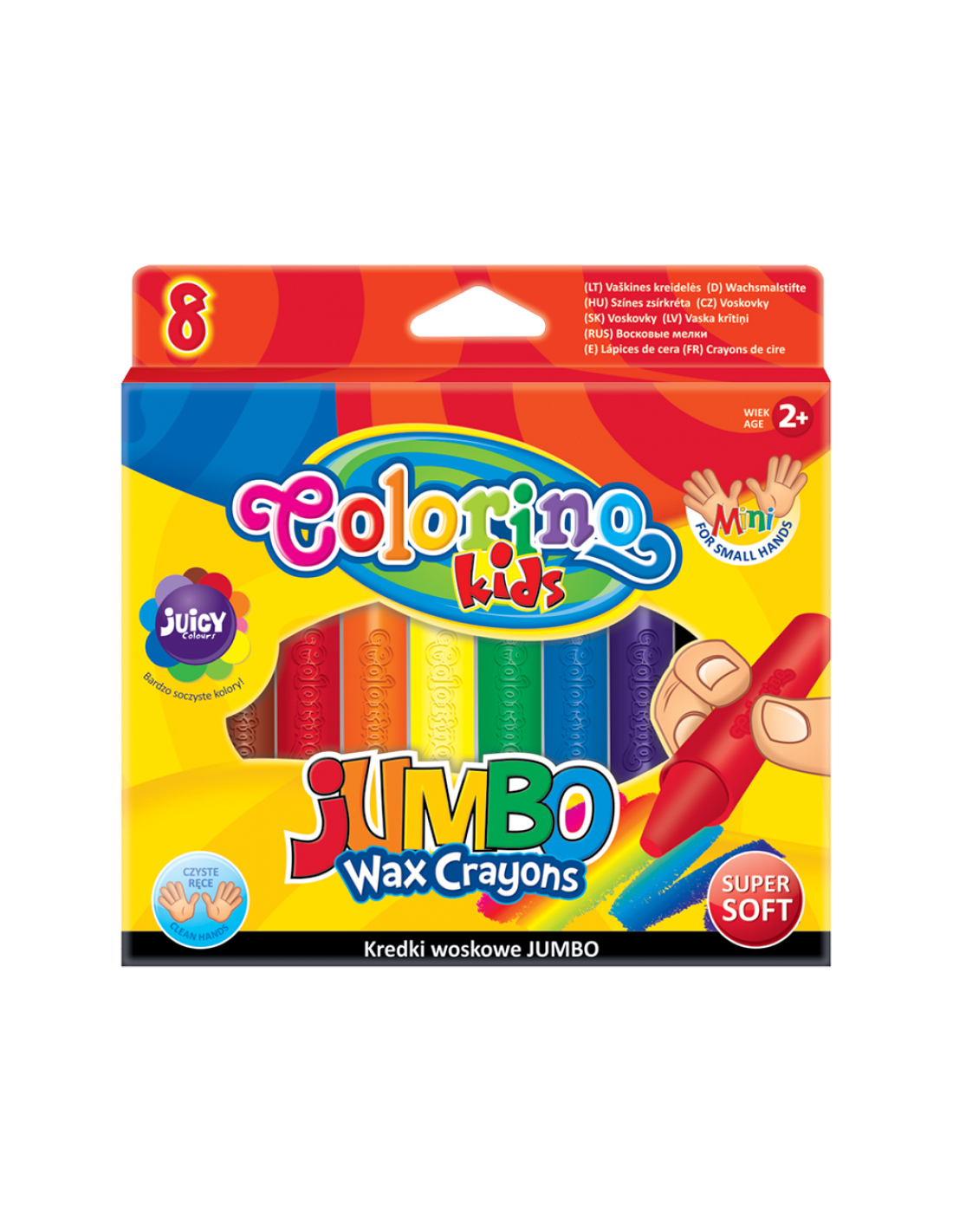 Kids Jumbo Wax Crayons x 8 Colours