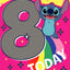 Disney Unique Stitch Design 8th Birthday Card