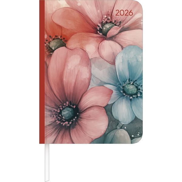 Lady Journal Flowers 2026 Pocket Calendar A6 (10.7x15.2 cm)