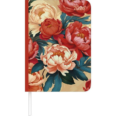 Lady Journal Roses 2026 - Diary A6 one week on 2 pages - 10.7x15.2 cm