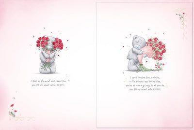 Bears With Bouquet Wonderful Wife Luxury Boxed Handmade Valentine's Day Card