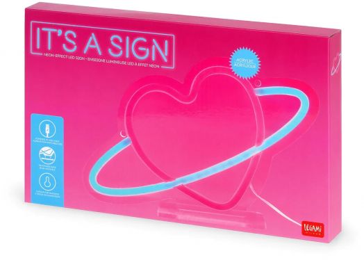 Legami It s a Sign Neon Effect LED Lamp - Planet Heart