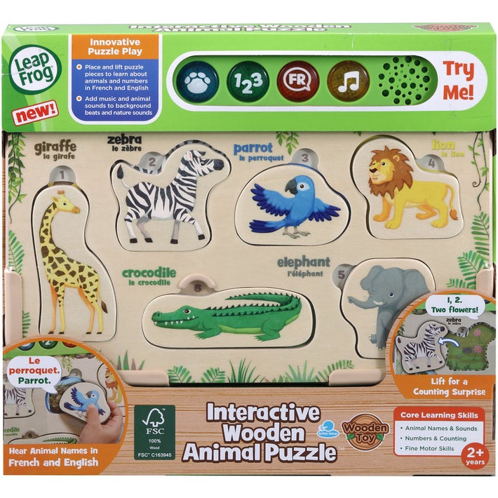 Interactive Wooden Animal Puzzle