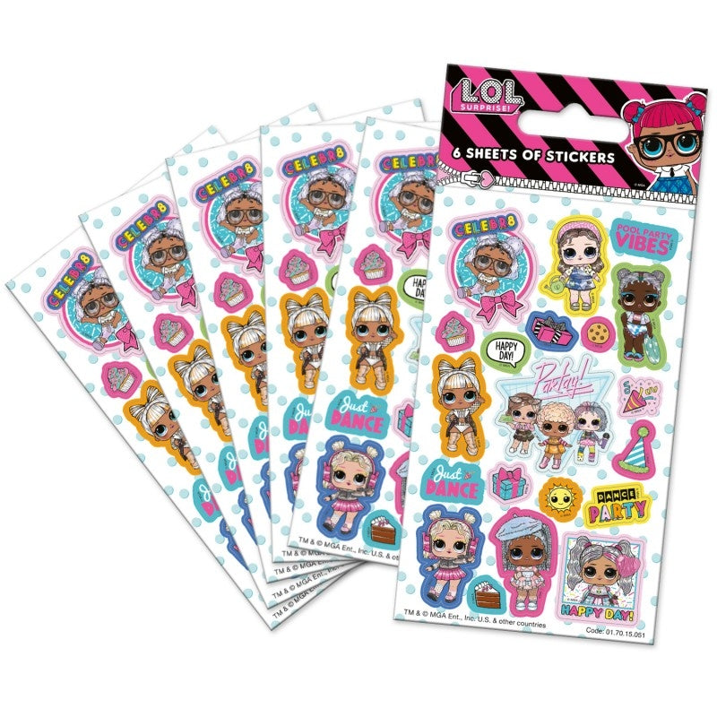 Lol Surprise Party Paper Sticker - X6 Sheets