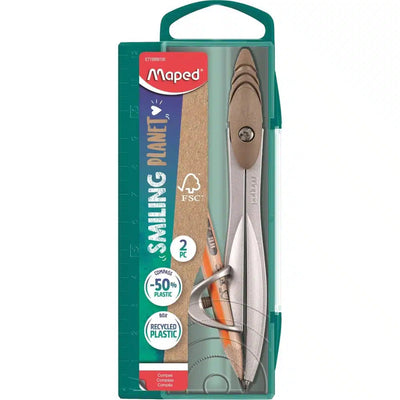 Maped Smiling Planet Study Compass with Pencil Holder