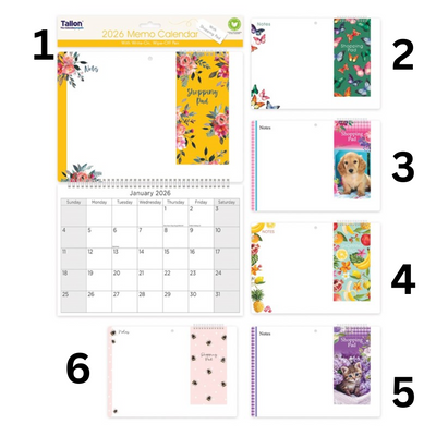 Memo Calendar With Shopping Pad & Pen