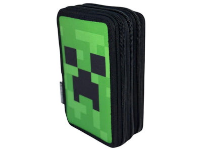 Minecraft Face Triple Pencil Case - Filled
